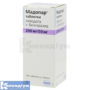 Мадопар® таблетки, 200 мг + 50 мг, пляшка, № 100; Рош Україна