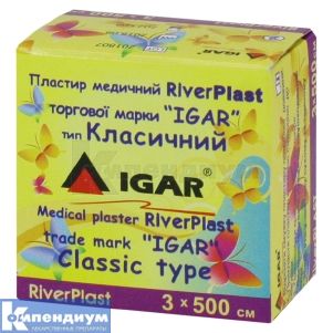 ПЛАСТЫРЬ МЕДИЦИНСКИЙ RiverPlast торговой марки "IGAR" тип КЛАССИЧЕСКИЙ (на хлопковой основе)