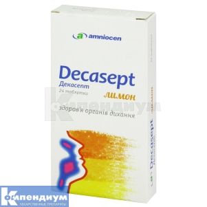 Декасепт лимон таблетки, № 24; S.C. AMNIOCEN SRL