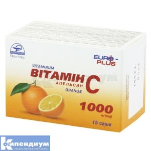 Витамин C апельсин 1000 мг, саше, № 15; Красная звезда
