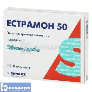 Эстрамон 50 пластырь трансдермальный, 50 мкг/сутки, пакетик, № 6; Sandoz
