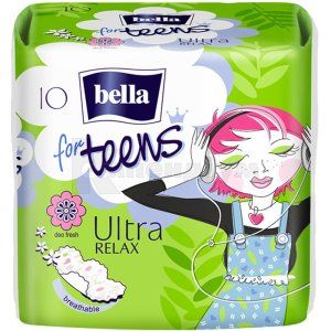 ПРОКЛАДКИ ГІГІЄНІЧНІ BELLA FOR TEENS Ultra Relax extra soft deo green tea № 10; Torunskie ZMO