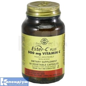 Естер-C® Плюс вітамін C 500 мг капсули, 500 мг, № 50; Солгар Вітамін енд Херб