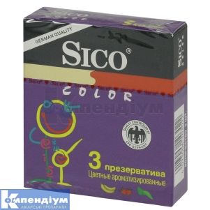 ПРЕЗЕРВАТИВИ "SICO COLOR" ароматизовані, кольоров., кольоров., № 3; ЦПР Продукціон