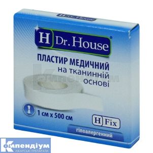 ПЛАСТИР МЕДИЧНИЙ "H Dr. House" 1 см х 500 см, коробка паперова, на тканинній основі, на тканинній основі, № 1; Jiangsu Nanfang Medical Co., Ltd