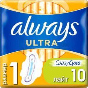 Прокладки гігієнічні Always ultra light, № 10; Проктер енд Гембл Україна