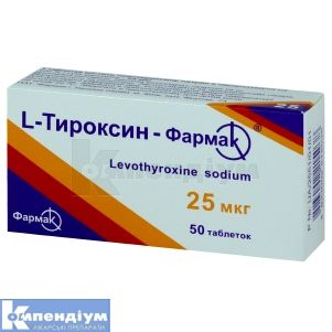 L-Тироксин-Фармак<sup>&reg;</sup><I>таблетки 25 мкг</I> (L-Thyroxin-Farmak<sup>&reg;</sup><I>tablets 25 mcg</I>)
