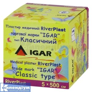 ПЛАСТИР МЕДИЧНИЙ RiverPlast торгової марки "IGAR" тип КЛАСИЧНИЙ (на бавовняній основі)
