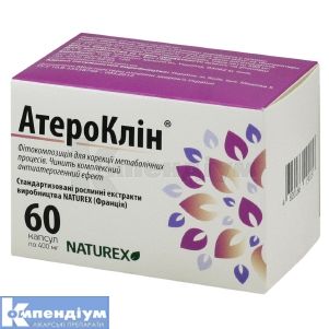 Атероклін капсули, 400 мг, № 60; Фармацевтична Компанія Елемент Здоров'я