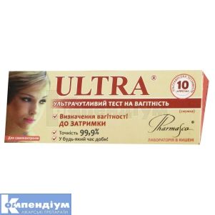 Ультрачутливий тест на вагітність (смужка) ULTRA® смужка, № 1; Науково-виробнича компанія Фармаско