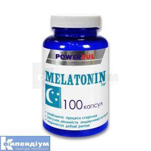 Мелатонін Powerful капсули, 1 мг, № 100; Красота та Здоров'я