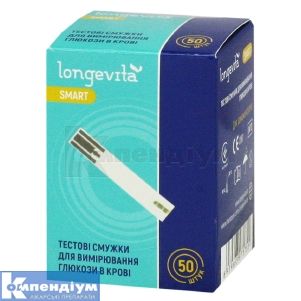 Тест-смужки для вимірювання глюкози в крові Longevita Smart тест-смужки, № 50; Hangzhou Sejoy Electronics & Instruments