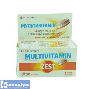 Зест Мультивітамін таблетки, № 30; Delta Medical