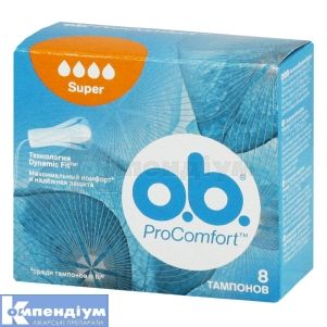 Тампони жіночі гігієнічні серії "O.B." procomfort super, № 8; Джонсон і Джонсон Україна