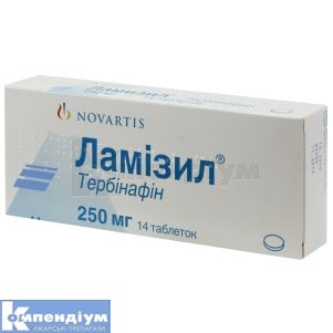 Ламізил® таблетки, 250 мг, блістер, у коробці, у коробці, № 14; Новартіс Фарма