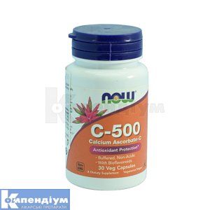 Now Foods вітамін C-500 аскорбат капсули, № 30; NOW INTERNATIONAL