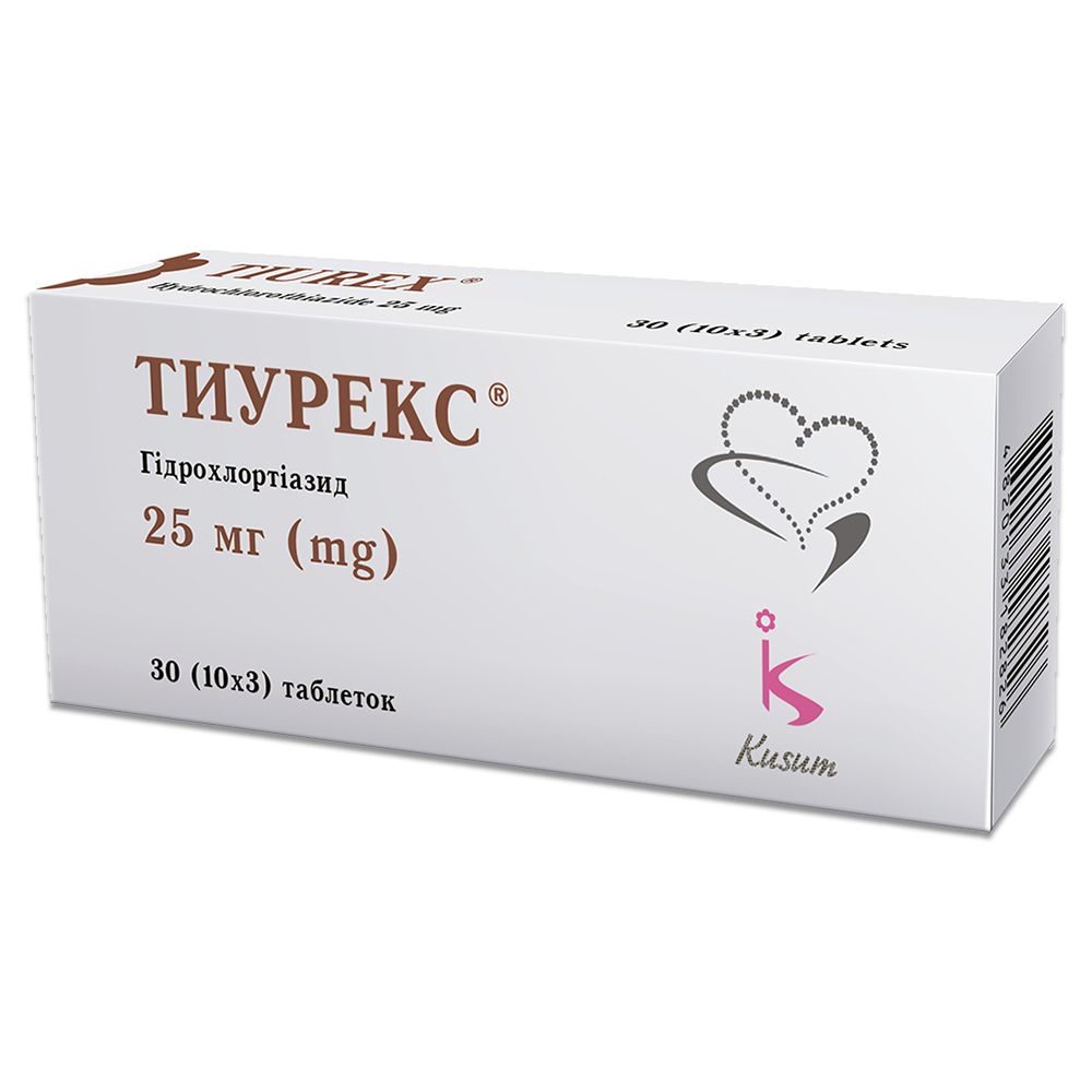 Тиурекс® таблетки, 25 мг, блістер, № 30; Гледфарм