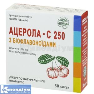 АЦЕРОЛА - C 250 З БІОФЛАВОНОЇДАМИ капсули, 570 мг, № 30; Нутрімед