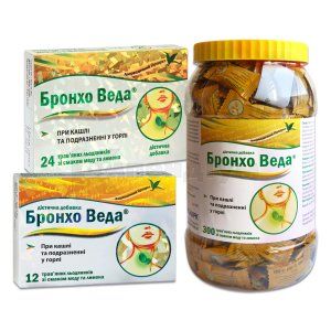 БРОНХО ВЕДА ТРАВ'ЯНІ ЛЬОДЯНИКИ ЗІ СМАКОМ МЕДУ ТА ЛИМОНУ (DIETARY SUPPLEMEMT BRONCHO VEDA HERBAL LOZENGES WITH HONEY-LEMON FLAVOUR)