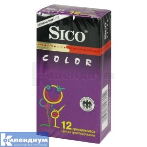 ПРЕЗЕРВАТИВЫ "SICO COLOR" ароматизированные, цветн., цветн., № 12; CPR Produktions