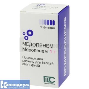 Медопенем порошок для раствора для инъекций или инфузий, 1000 мг, флакон, № 1; Medochemie Ltd