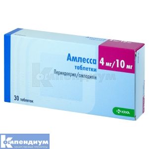 Амлесса таблетки, 4 мг + 10 мг, блистер, № 30; KRKA d.d. Novo Mesto