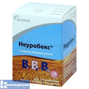 Неуробекс-Тева таблетки, покрытые пленочной оболочкой, банка, № 150; Тева Украина