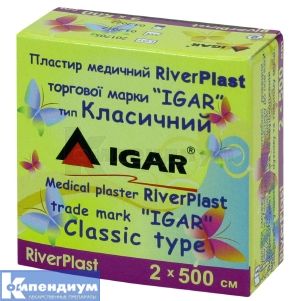 ПЛАСТЫРЬ МЕДИЦИНСКИЙ RiverPlast торговой марки "IGAR" тип КЛАССИЧЕСКИЙ (на хлопковой основе) 2 см х 500 см, № 1; undefined