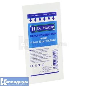 ПЛАСТЫРЬ МЕДИЦИНСКИЙ БАКТЕРИЦИДНЫЙ "H Dr. House" 4 см х 10 см, на тканевой основе (хлопок), на ткан. основе (хлопок), № 1; undefined