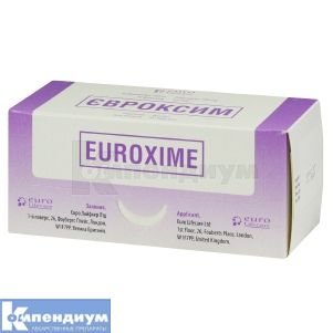 Евроксим порошок для инъекций, 750 мг, флакон, № 10; Euro Lifecare