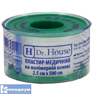 ПЛАСТЫРЬ МЕДИЦИНСКИЙ "H Dr. House" 2,5 см х 500 см, упаковка пластиковая, на полимерной основе, на полимерной основе, № 1; undefined