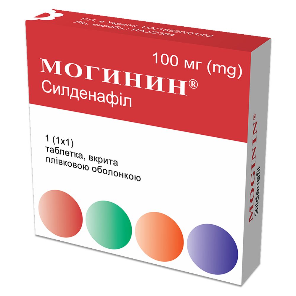 Могинин® таблетки, покрытые пленочной оболочкой, 100 мг, блистер, № 1; Гледфарм Лтд