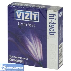 ПРЕЗЕРВАТИВЫ ЛАТЕКСНЫЕ "VIZIT" hi-tech, comfort комфорт, comfort комфорт, № 3; CPR Produktions