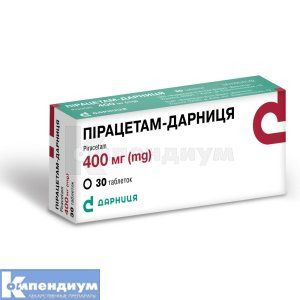 Пирацетам-Дарница таблетки, 400 мг, контурная ячейковая упаковка, пачка, пачка, № 30; Дарница