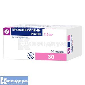 Бромокриптин-Рихтер таблетки, 2,5 мг, флакон, № 30; Gedeon Richter