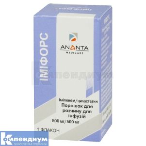 Имифорс порошок для раствора для инфузий, 500 мг + 500 мг, флакон, № 1; Ananta Medicare