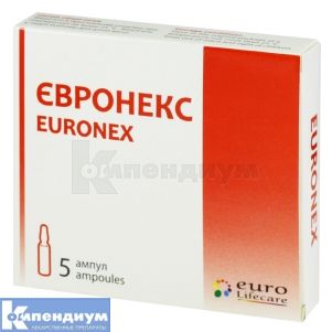 Евронекс раствор для инъекций, 100 мг/мл, ампула, 5 мл, № 5; Euro Lifecare