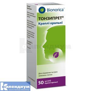 Тонзипрет® капли оральные, флакон, 50 мл, № 1; Bionorica SE