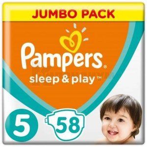 ПОДГУЗНИКИ ДЕТСКИЕ PAMPERS SLEEP & PLAY junior (11-18 кг), № 58; Procter and Gamble Operations Polska