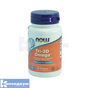 NOW FOODS TRI-3D OMEGA капсулы мягкие, № 30; NOW INTERNATIONAL