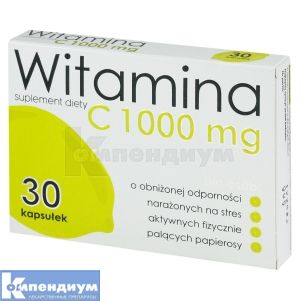 Витамин C 1000 мг капсулы, № 30; ALG Pharma Poland