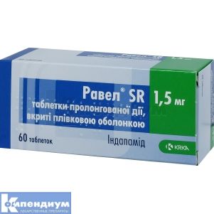 Равел® SR таблетки пролонгированного действия, 1,5 мг, блистер, № 60; KRKA d.d. Novo Mesto