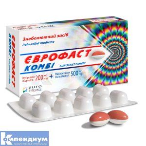 Еврофаст Комби капсулы мягкие, 200 мг + 500 мг, блистер, № 10; Euro Lifecare