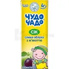 Сік сливово-яблучний з м'якоттю цукром та вітаміном С гомогенізований стерилізований тм "Чудо-чадо"