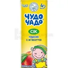 Сок персиковый с мякотью сахаром гомогенизированный стерилизованный тм "Чудо-чадо"