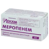 Меропенем порошок для  приготування ін'єкційного розчину 1 г флакон у пачці  №1