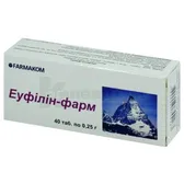 ЕУФІЛІН-ФАРМ таблетки 0,25 г  №40
