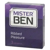 ПРЕЗЕРВАТИВИ ЛАТЕКСНІ У СИЛІКОНОВОМУ ЗМАЩУВАЧІ MISTER BEN ребристі  №3