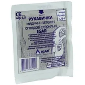 РУКАВИЧКИ МЕДИЧНІ ЛАТЕКСНІ ОГЛЯДОВІ СТЕРИЛЬНІ "IGAR" розмір L  №1
