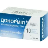 Донорміл таблетки, вкриті оболонкою 15 мг туба  №10